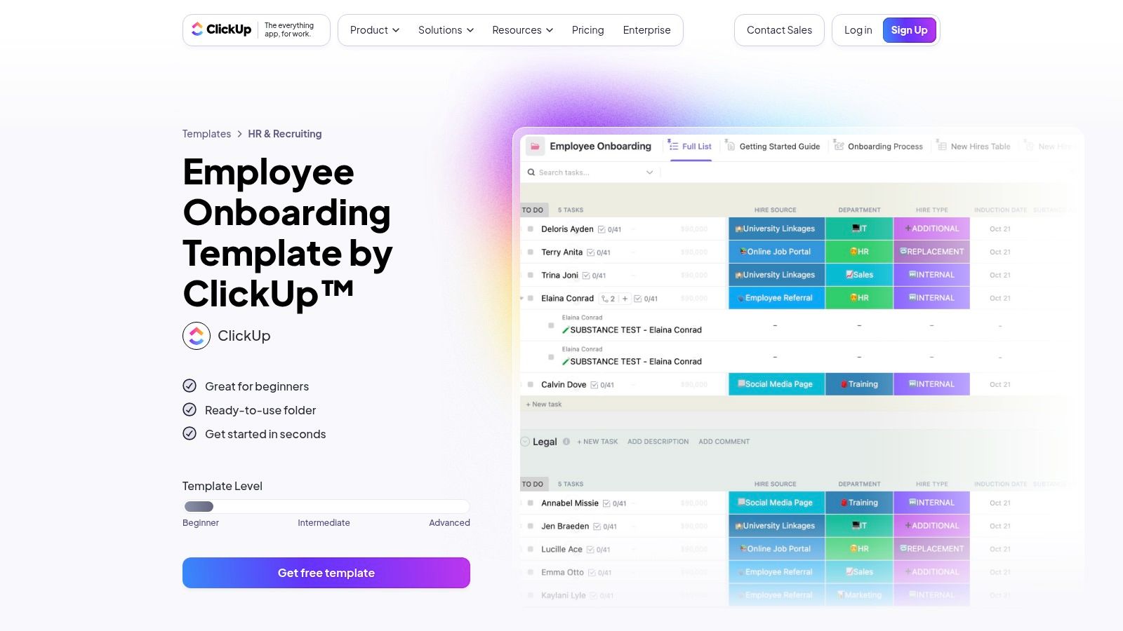 ClickUp Employee Onboarding Template