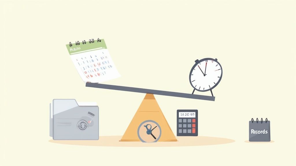 An organized desk with a calculator, pay stubs, and a laptop displaying payroll software, signifying accurate compensation management.