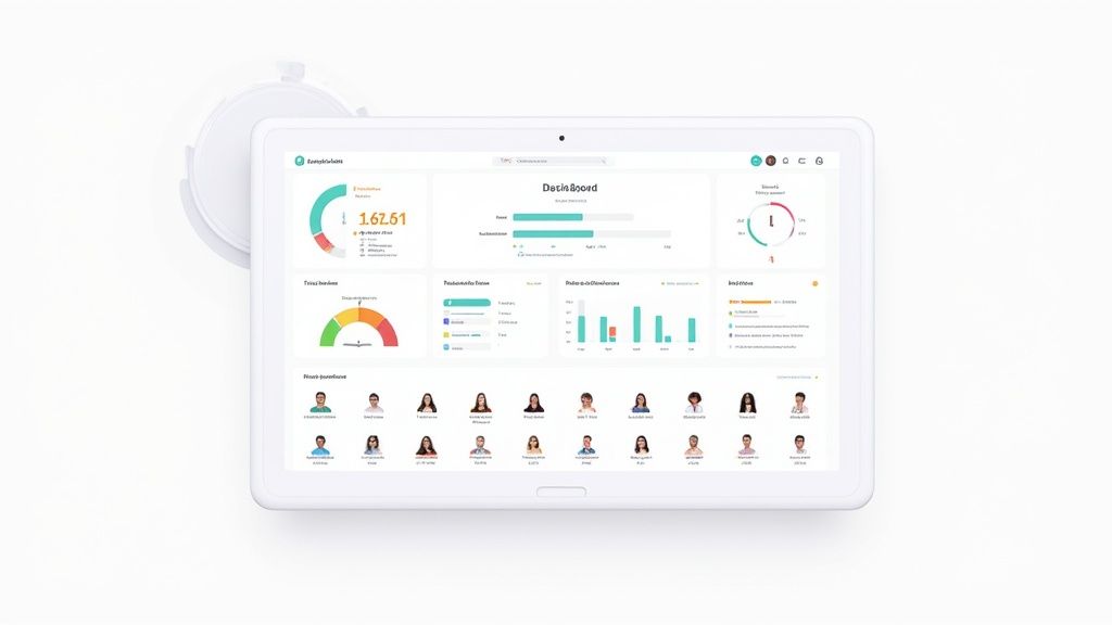 A workflow diagram with icons representing different stages of document collection, showcasing an automated, streamlined process.