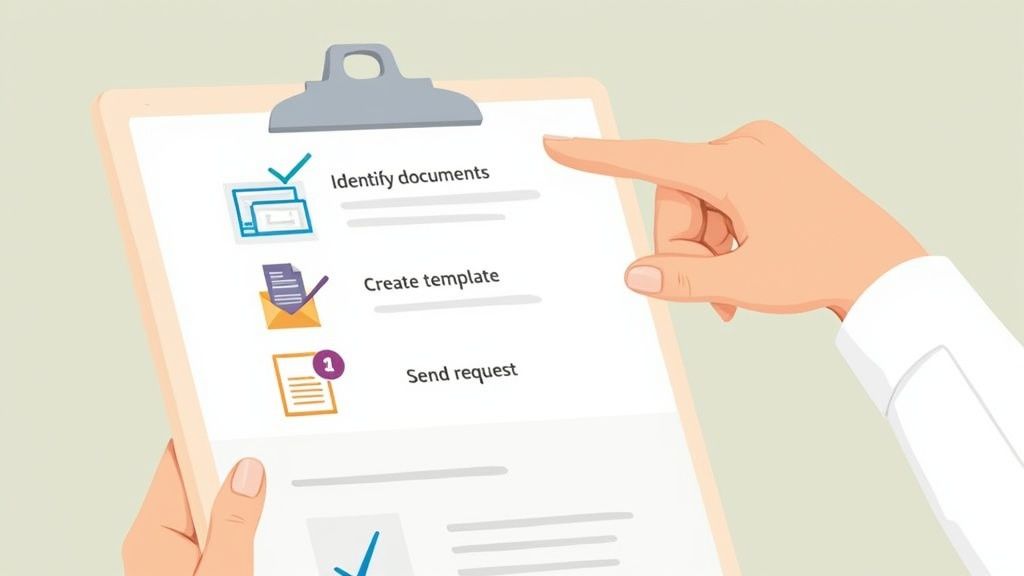A person mapping out a workflow on a whiteboard