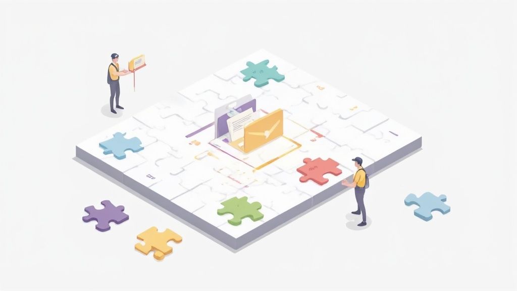 People organizing documents in an office environment