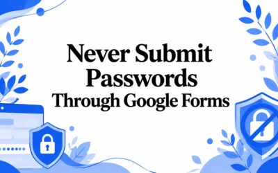Never Submit Passwords Through Google Forms